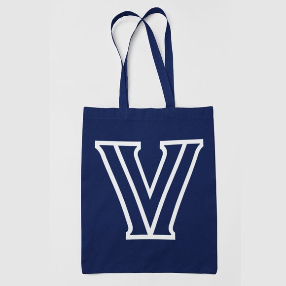 NEW Villanova Wildcats V Logo Canvas Medium Tote Bag NAVY - Picture 1 of 2